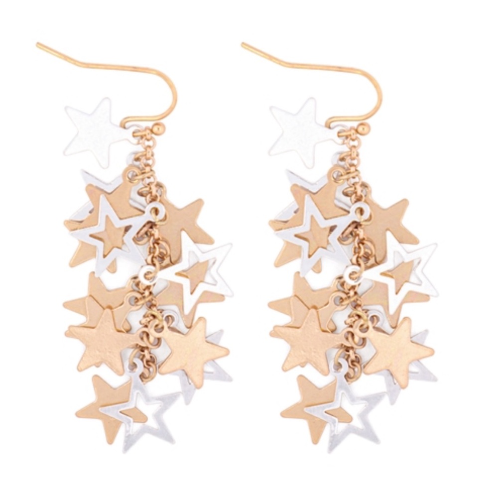 NWT Star Cluster Pierced Earrings in Matte Gold & Matte Silver!